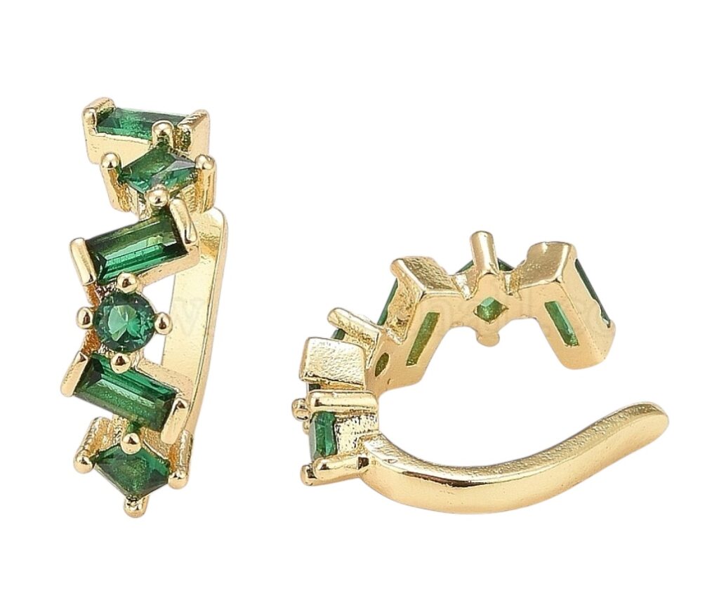 Earcuff con cristalli verdi