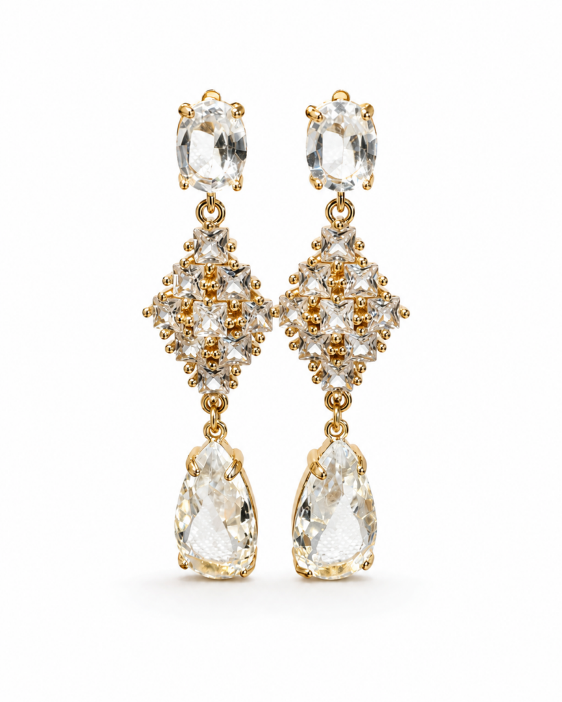 Orecchini cristallo total white