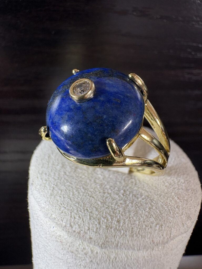 Anello Macaron lapis e zircone trasparente