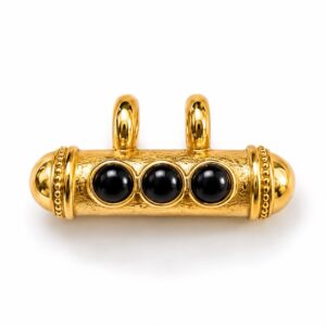 Pendente colonna stile Boho con ossidiana