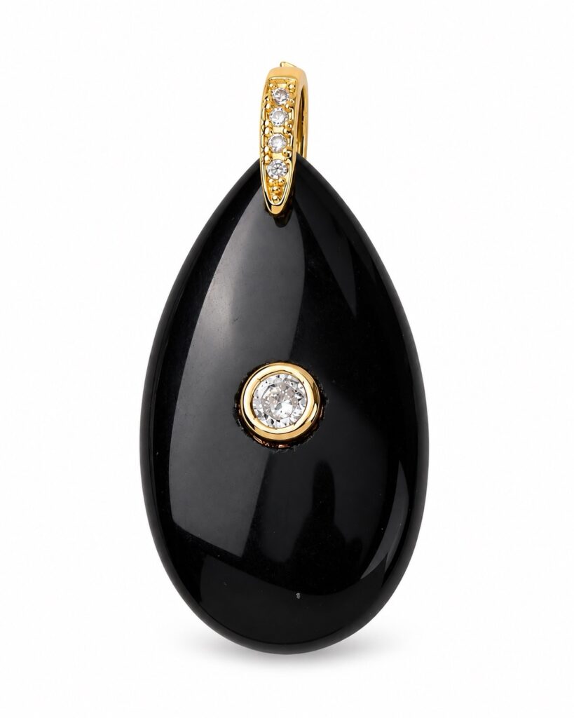 Pendente Goccia ossidiana nera