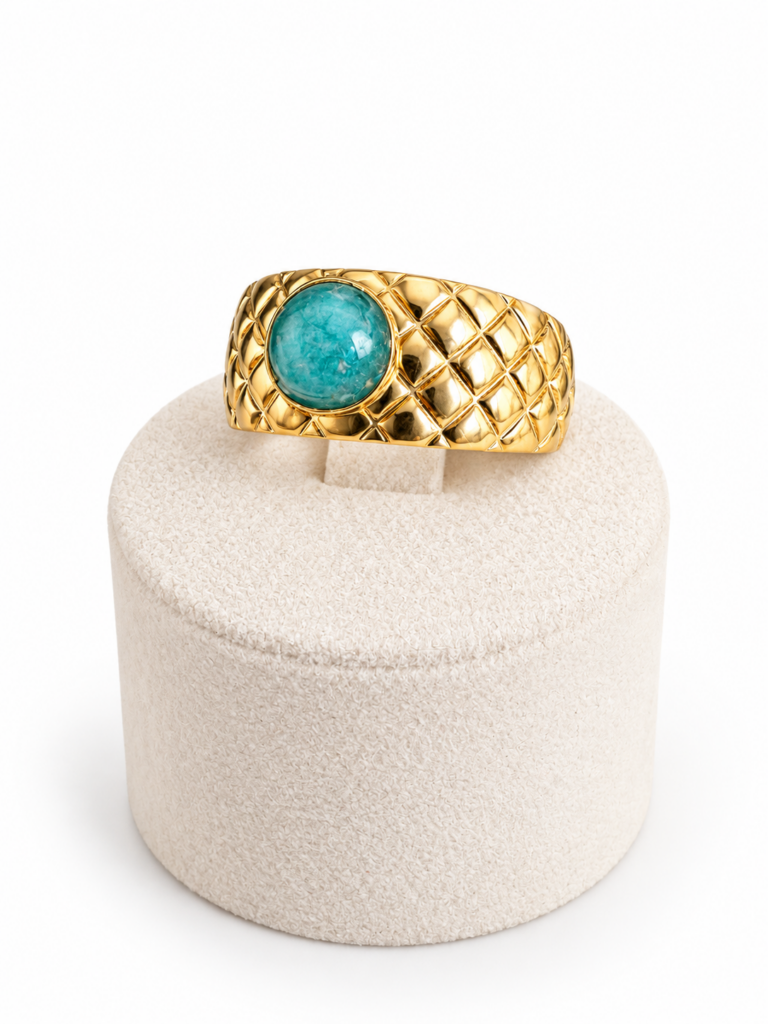 Anello Matelassé giada turchese