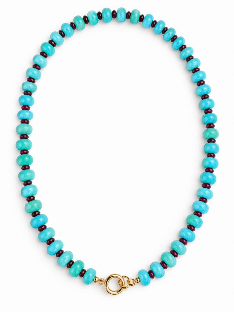 Collana small Candy in giada turchese e bordeaux
