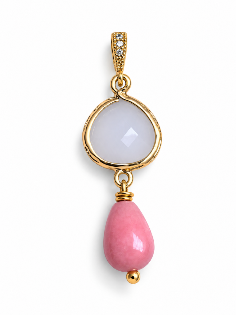 Ciondolo Jasmine goccia rosa