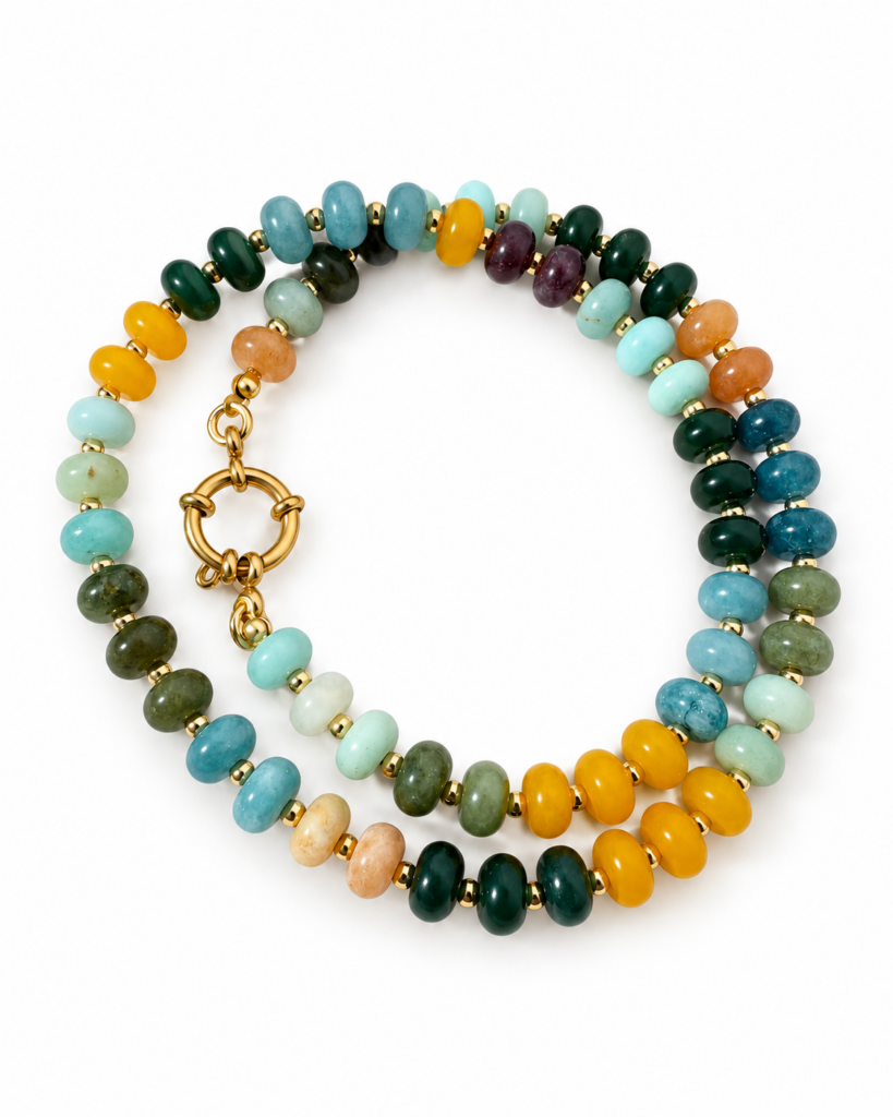 Collana small Candy multicolor verde/azzurro