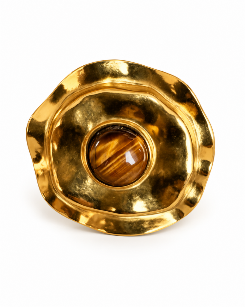Anello Peonia occhio di tigre
